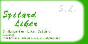 szilard liker business card
